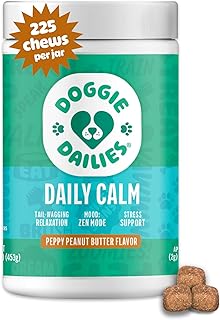 Doggie Dailies Calming Soft Chews for Dogs, Peanut Butter,Stress, 225 Count