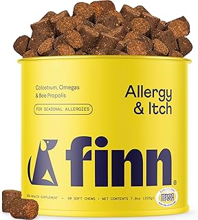 Finn Allergy & Itch Soft Chews for Dogs - Colostrum & Bee Propolis - 90 Ct