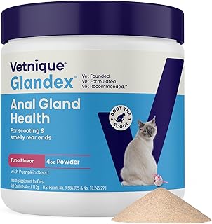 Vetnique Glandex for Cats, Anal Gland Powder & Fiber for Scooting