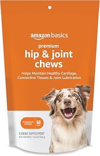 Amazon Basics Premium Dog Hip & Joint Supplement Chews with EPA and DHA, 60 Count (Previously Solimo)