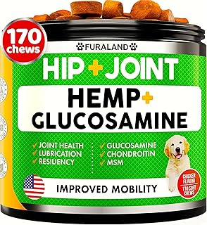 Hemp Hip and Joint Supplement for Dogs - Glucosamine for Dogs - 170 Ct