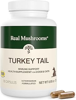 Real Mushrooms Turkey Tail Capsules for Pets, Organic Mushroom Supplement