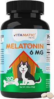 Vitamatic Pets Melatonin 6 mg Chewable Tablets for Dogs, 120 Count