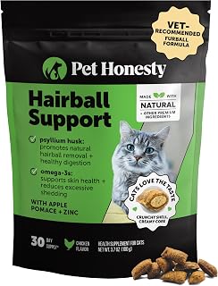 Pet Honesty Vet Backed Cat Hairball Remedy Chews, Chicken, 30-Day Supply