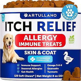 Dog Allergy Chews - 120 Treats - Itch Relief for Dogs - for Skin & Coat