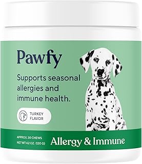 Pawfy Allergy & Immune Chews, 30 soft chews, turkey
