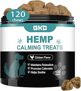 Hemp Calming Chews for Dogs, Dog Calming Treats Anxiety Relief 100% Golden Ratio of Natural Ingredients Treat, Aid with Separation, Barking, Stress Relief, Thunderstorms