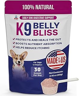 Pup Labs K9 Belly Bliss, All-Natural Gut Health for Dogs, Vet Approved Prebiotic for Dogs for Daily Digestive