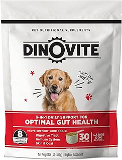 Dinovite Probiotics for Large Dogs, Probiotic Food Topper, 30 Servings