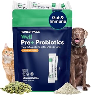 Probiotics for Dogs, Digestive Health Powder with Prebiotic, Pumpkin, 30ct