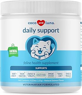 Taurine for Cats Multivitamin with L-Lysine, Spirulina & Fish Oil, 120g