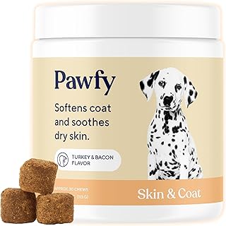 Pawfy Skin & Coat Chews, 30 soft chews, turkey