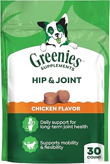 Greenies Supplements Hip & Joint Soft Dog Chews, Chicken Flavor, 30 Count