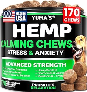 YUMA'S Hemp Calming Chews for Dogs - 170 Chews - Advanced Dog Calming Chews
