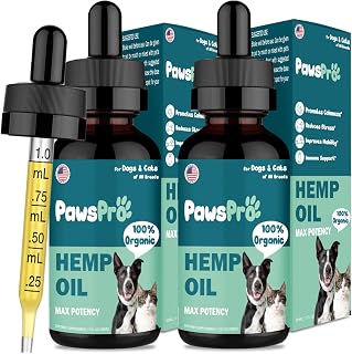 Hemp Oil for Dogs and Cats - Helps Pets with Anxiety, Pain, Stress, Sleep, Arthritis, Seizures Relief - Calming Treats Chews