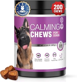 Calming Chews for Dogs 200pc Dog Calming Treat and Bites with Melatonin - Anxiety and Stress Relief Treats for Dogs Puppy Sleep Aid Calm Dog with Noise,Thunder,Barking,Separation,Chewing