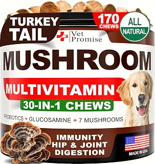 Turkey Tail Mushroom for Dogs - 170 Chews - Mushroom Supplement for Dogs