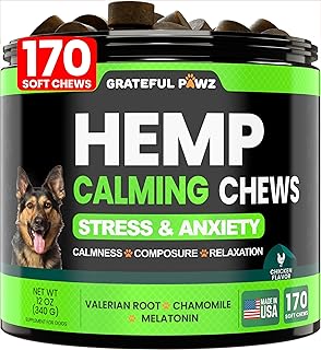 Hemp Calming Chews for Dogs - Dog Calming Chews, 170 Anxiety Relief Treats