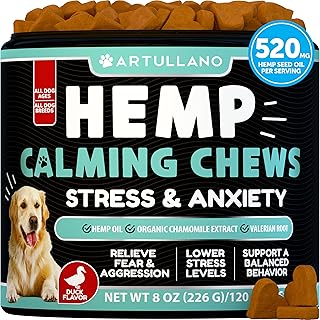 Dog Calming Chews - 120 Treats - Hemp Calming Chews for Dogs for Anxiety