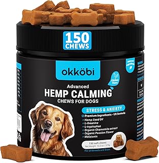 Calming Chews for Dogs, 150 Count, Hemp Anxiety Relief, Chicken Flavor
