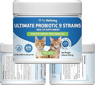 Pet Wellbeing Ultimate Probiotic 9 Strains for Cats - Gut Health, 160 g
