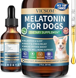 VICSOM Melatonin for Dogs, Liquid Melatonin with L-Theanine, 2 fl oz