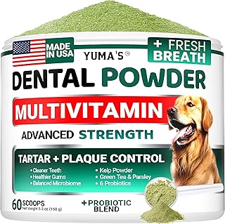 Dog Dental Powder, Breath Freshener with Multivitamin, Dog Teeth Cleaning
