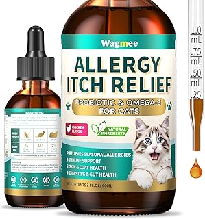 Allergy Relief for Cats, Cat Itchy Skin Relief - Omega 3 & Probiotic, 60ml
