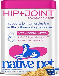 Native Pet Hip & Joint Advanced Care Dog Joint Supplement Powder for Mobility & Movement