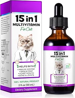 Cat Multivitamin Drops - 15 in 1 Vitamin Supplement for Immune