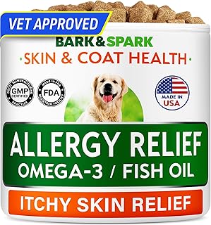 Dog Allergy Relief Chews - Skin Health & Anti-Itch Supplement with Omega-3