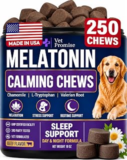 Melatonin for Dogs - 250 Chews - Dog Melatonin Chews for Large & Small Dogs