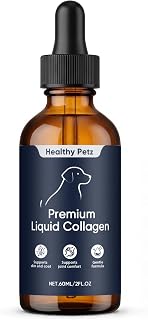 Healthy Petz Premium Liquid Collagen, Healthy Petz Liquid Collagen for Dogs, Hyaluronic Acid & Vitamins C for Skin Barrier, Coat & Joint