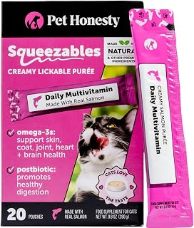 Pet Honesty Vet Backed Cat Multivitamin Lickable Puree, Salmon, 20 Ct