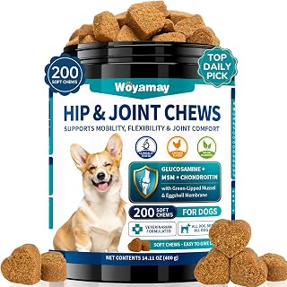 Woyamay Joint Supplement for Dogs, Glucosamine for Dogs,200 Soft Chews