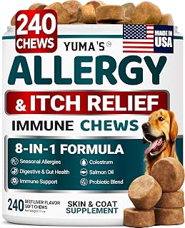Dog Allergy Relief Chews - 240 Immune Treats, Dog Itching Skin Relief Pills