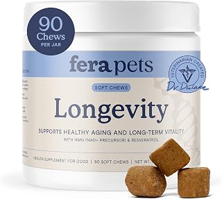 Fera Pets Longevity Chews for Dogs - NAD+ Production with NMN - 90 Chews