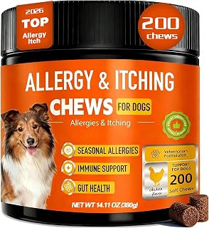 Organnact Dog Allergy Chews 200 Ct - Itch Relief for Dogs Immune