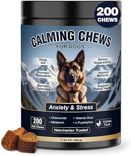 Calming Chews for Dogs 200ct Anxiety and Stress Relief Melatonin Chicken